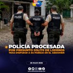 Policía fue procesada tras presuntamente disparar a su pareja en el abdomen; enfrentará el proceso en libertad con medidas cautelares.