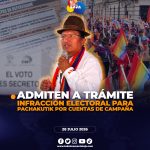 TCE admite a trámite denuncia por presunta infracción electoral contra dirigentes de Pachakutik.