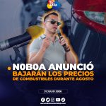 Gobierno anuncia otra rebaja en los combustibles durante agosto para mitigar el impacto del mercado internacional.