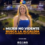 Diana Coloma, la primera autoridad no vidente del país, oficializa su precandidatura a la Alcaldía de Santo Domingo