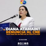Diana Atamaint renunció al cargo de vocal del Consejo Nacional Electoral