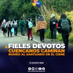 Romeriantes cuencanos emprenden su peregrinación hacia el Santuario de El Cisne para acompañar a la “Churonita”
