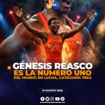 Génesis Reasco hace historia y se convierte en la número uno del mundo en lucha, categoría 76kg.