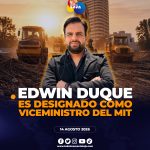 Lojano Edwin Duque Yaguache es designado como nuevo viceministro de Infraestructura y Transporte.