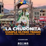 La Virgen de El Cisne emprende este jueves 20 de agosto su recorrido de 37 kilómetros desde Catamayo hasta Loja.