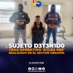 Sujeto detenido en Obrapía