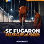 Dos reos se fugaron de la cárcel de Turi.