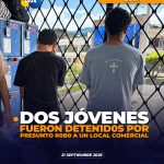 Jóvenes son detenidos por robo en Loja