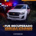 Policía recupera camioneta reportada como robada y presuntamente vinculada a un asesinato ocurrido en Alamor
