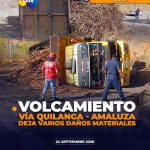 Volcamiento de camión en vía Quilanga  – Amaluza