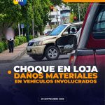 Accidente de tránsito en Loja deja daños materiales