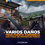 Fuertes lluvias y granizo en Pindal