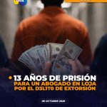Abogado lojano sentenciado por extorsión