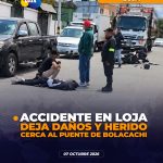 Accidente de tránsito se reporta en el sector del puente de Bolacachi.
