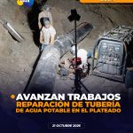 Culmina la soldadura de la tubería de agua potable en El Plateado