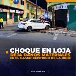 Accidente de tránsito en Loja deja daños materiales y estructurales