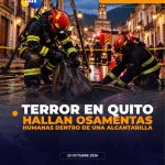 Hallan osamentas en un alcantarilla de Quito